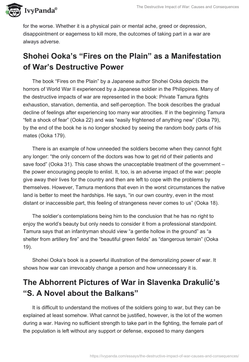 The Destructive Impact of War: Causes and Consequences. Page 4
