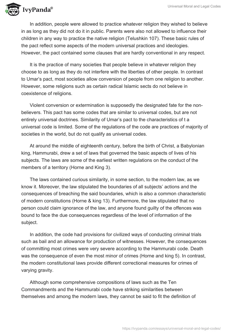 Universal Moral and Legal Codes. Page 3