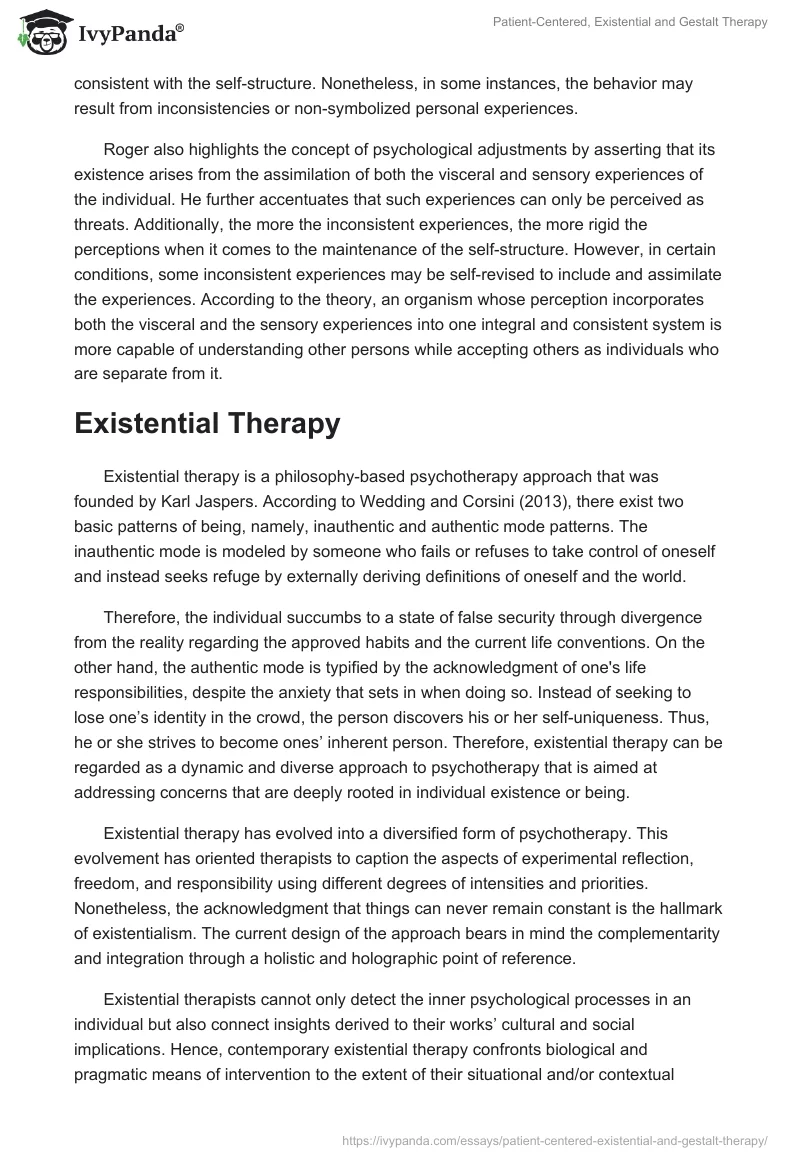 Patient-Centered, Existential and Gestalt Therapy. Page 3