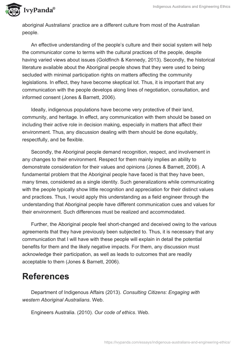 Indigenous Australians and Engineering Ethics. Page 4