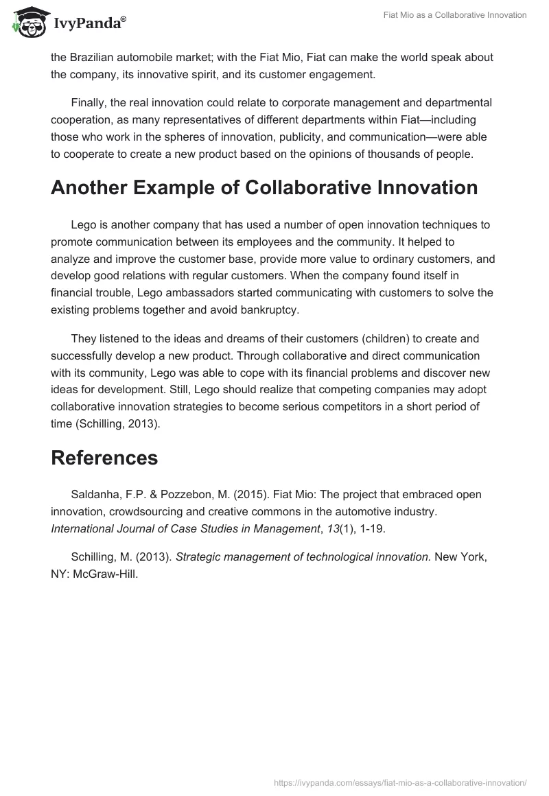 Fiat Mio as a Collaborative Innovation. Page 3