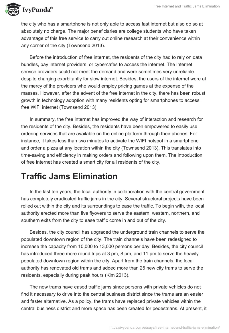 Free Internet and Traffic Jams Elimination. Page 2