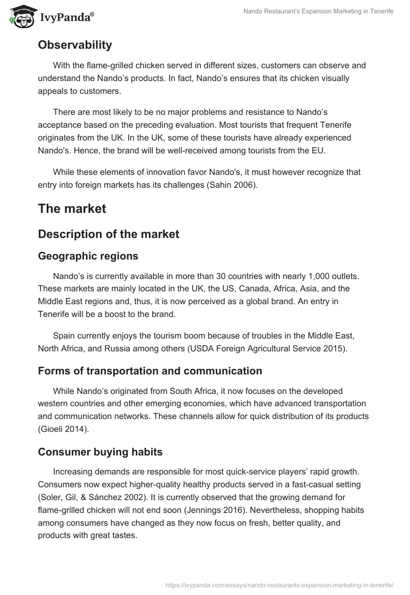 Nando Restaurant’s Expansion Marketing in Tenerife. Page 4