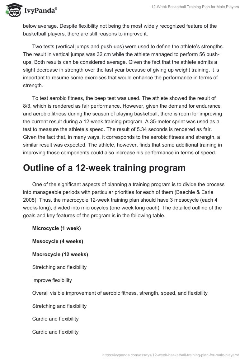 12-Week Basketball Training Plan for Male Players. Page 3