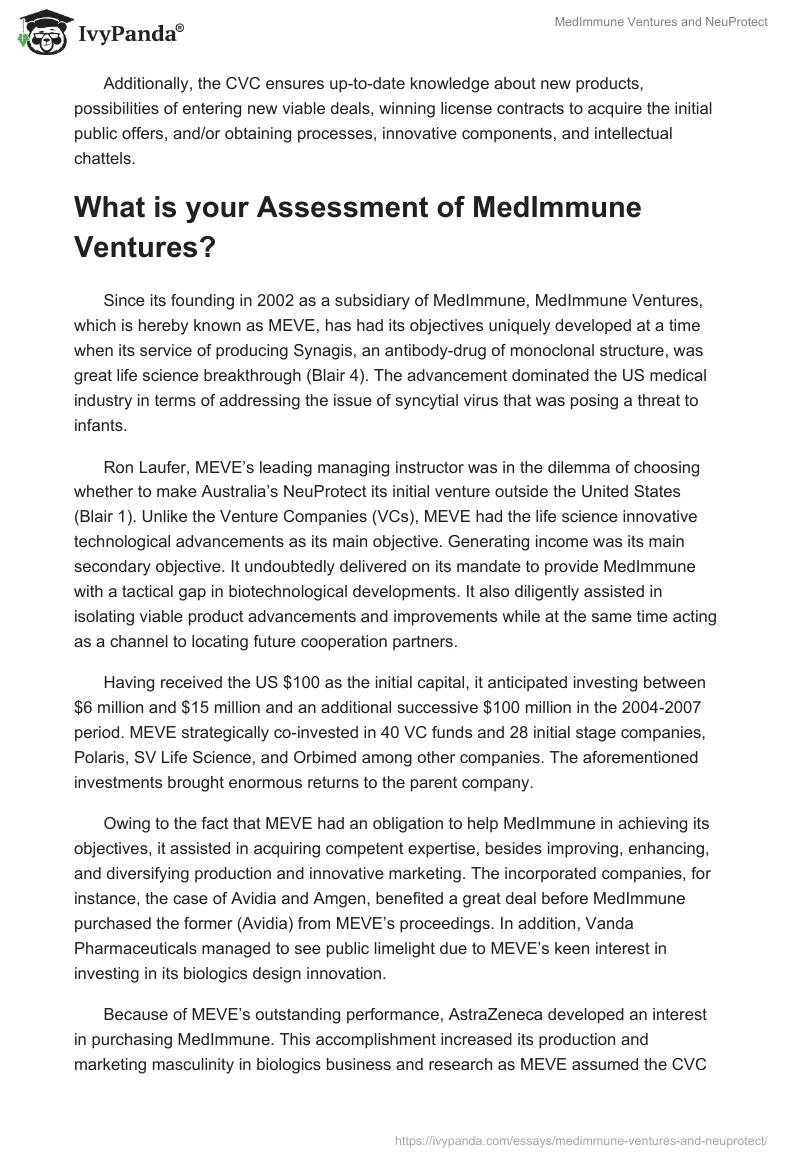 MedImmune Ventures and NeuProtect. Page 2