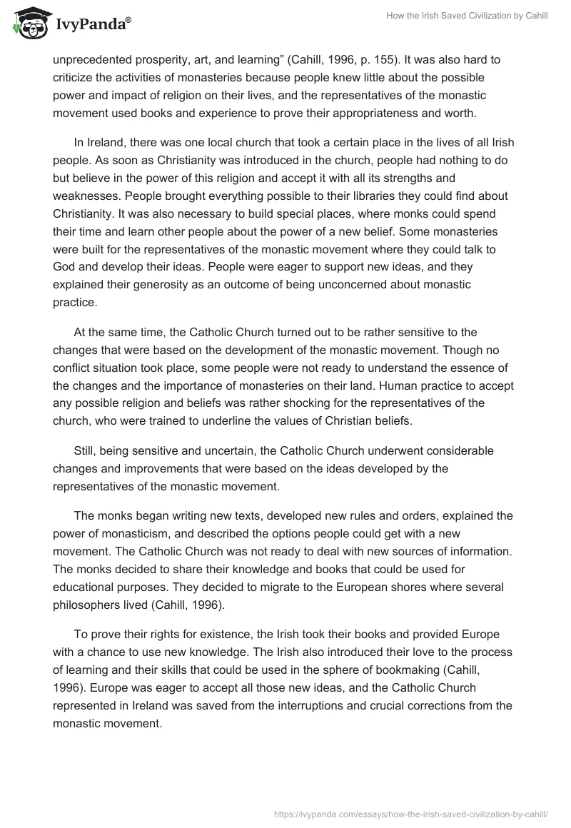 "How the Irish Saved Civilization" by Cahill. Page 2