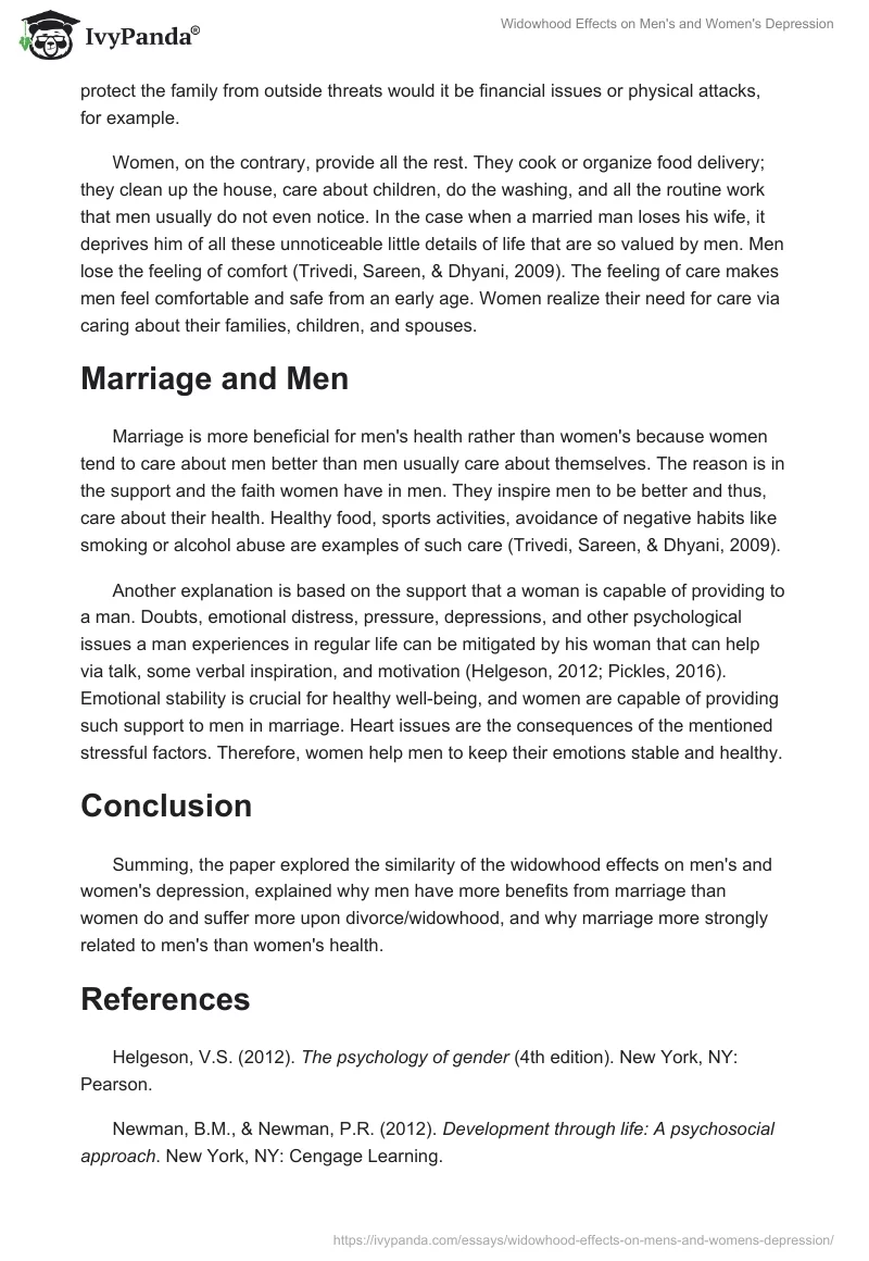 Widowhood Effects on Men's and Women's Depression. Page 2