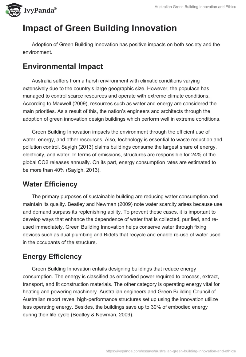 Australian Green Building Innovation and Ethics. Page 4