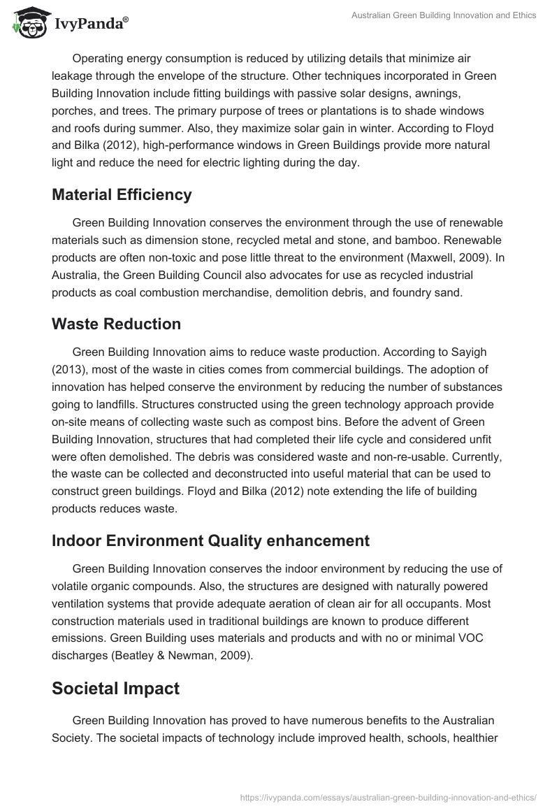 Australian Green Building Innovation and Ethics. Page 5