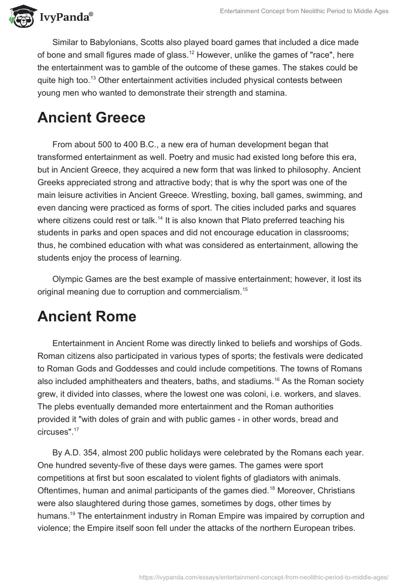 Entertainment Concept from Neolithic Period to Middle Ages. Page 3