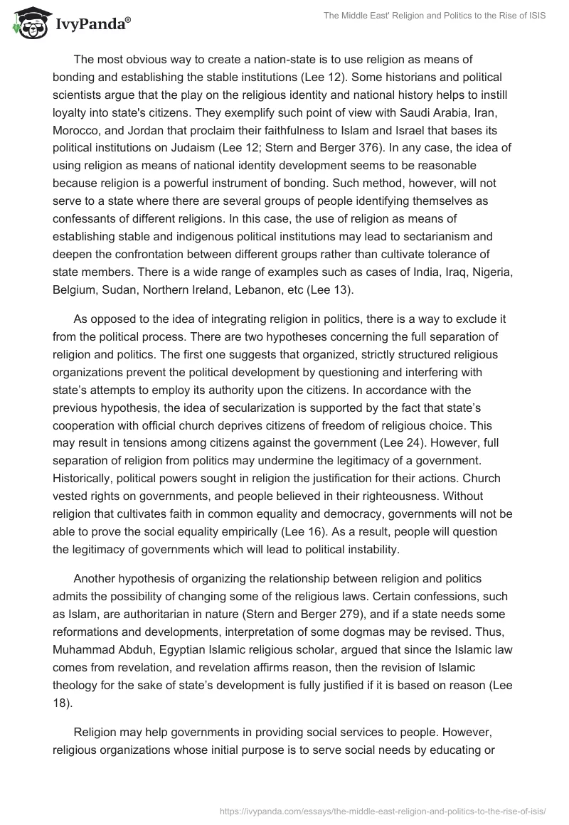 The Middle East' Religion and Politics to the Rise of ISIS. Page 2