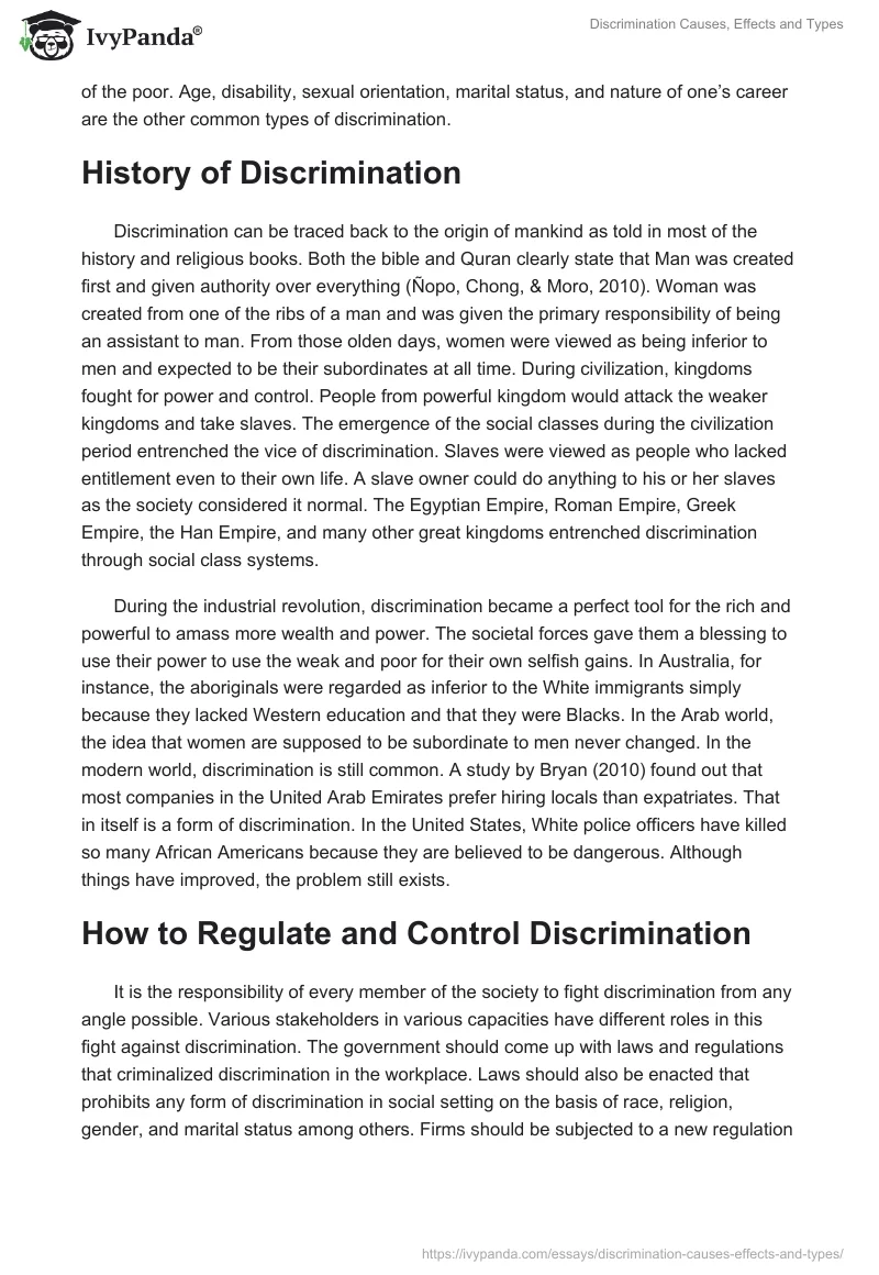 Discrimination Causes, Effects and Types. Page 4