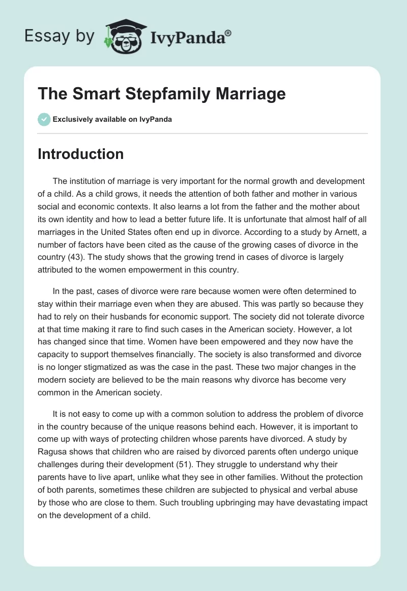 The Smart Stepfamily Marriage. Page 1