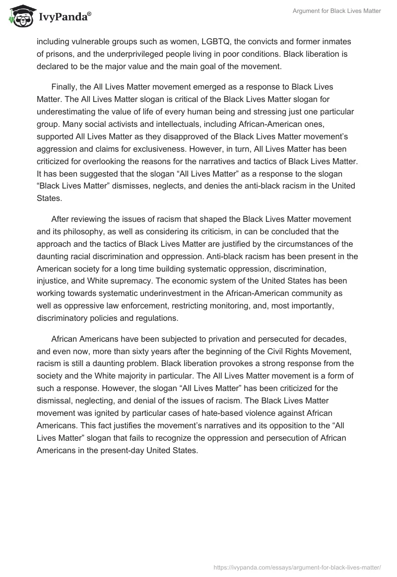 Argument for Black Lives Matter. Page 4