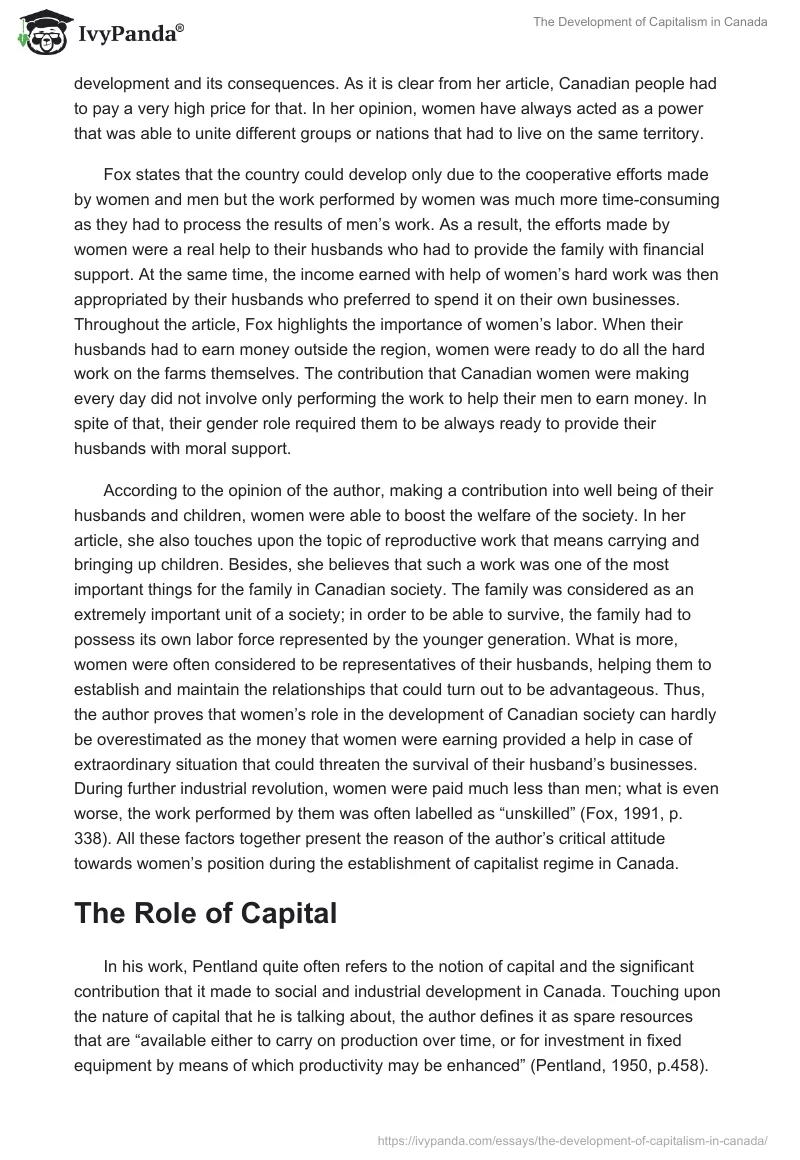 The Development of Capitalism in Canada. Page 3