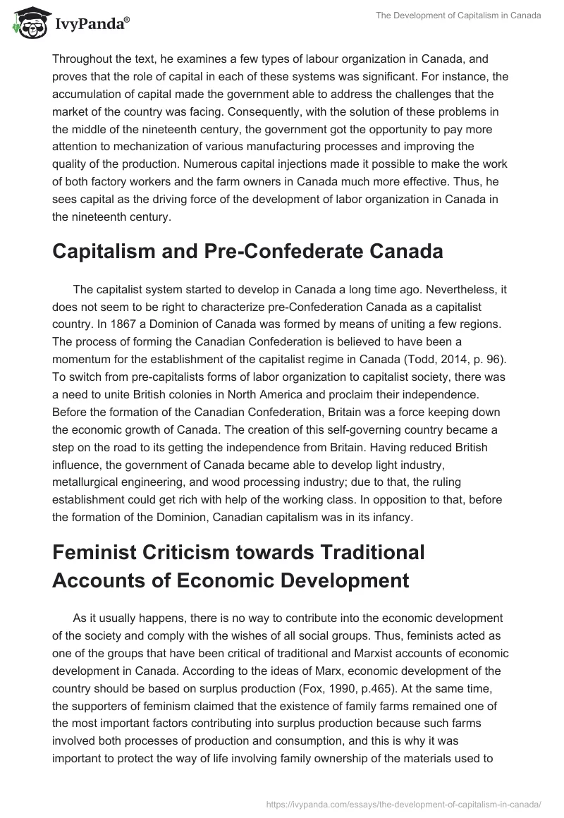 The Development of Capitalism in Canada. Page 4