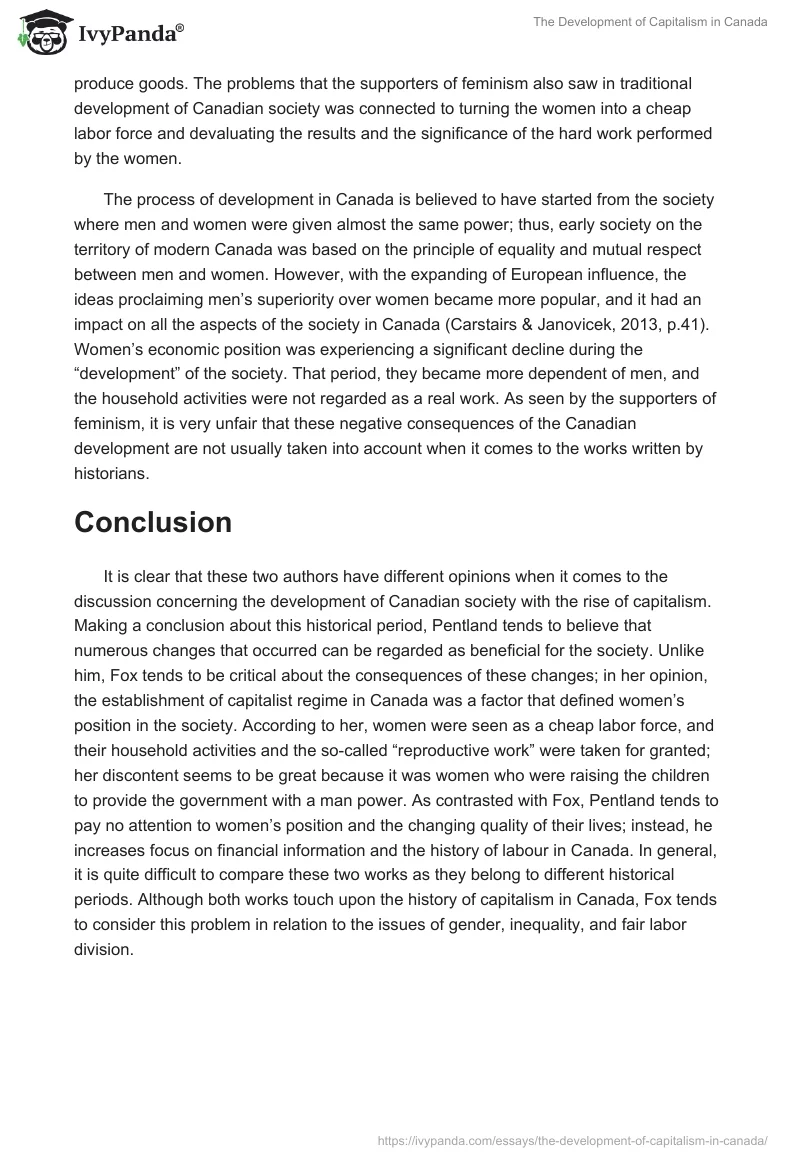 The Development of Capitalism in Canada. Page 5
