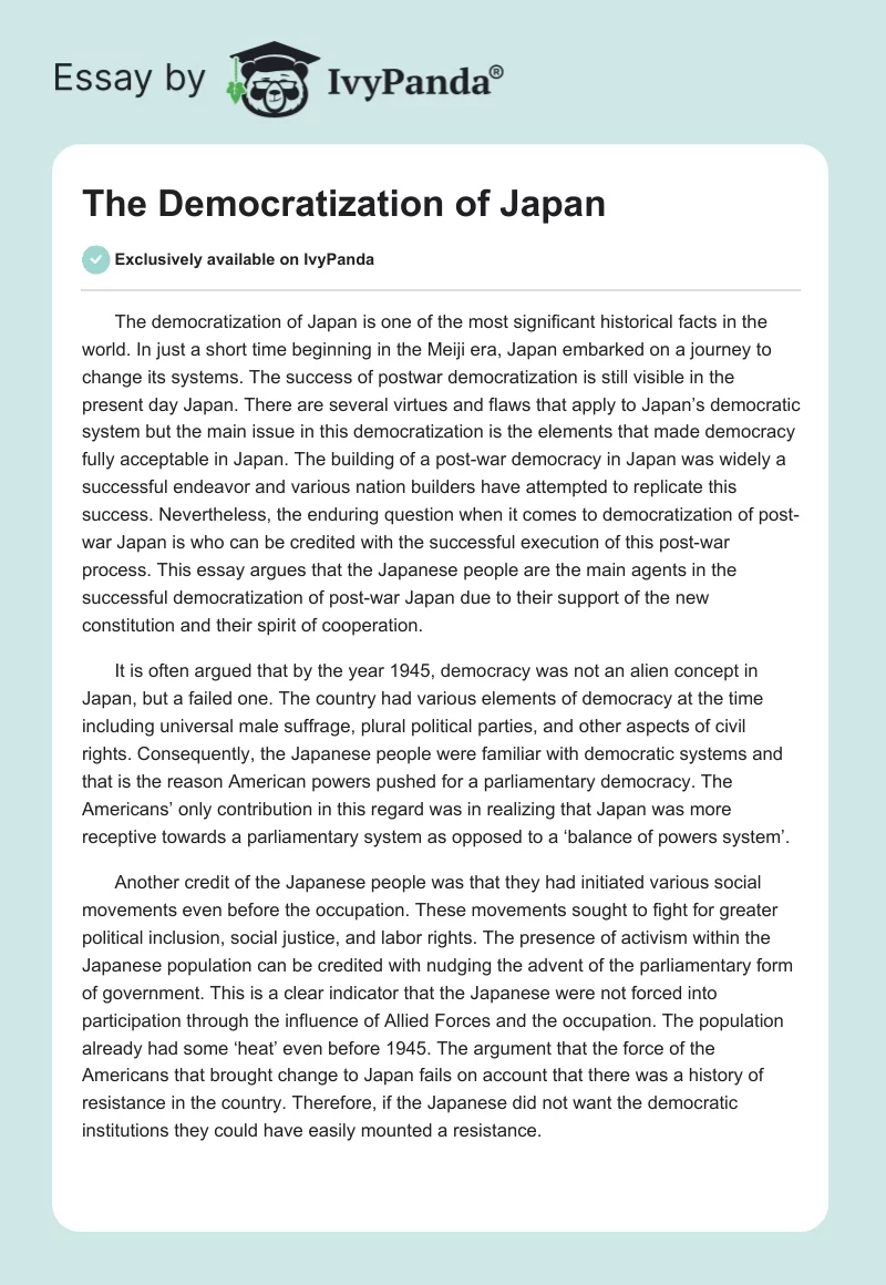 The Democratization of Japan. Page 1
