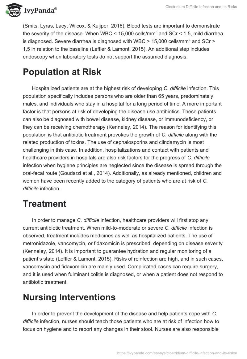 Clostridium Difficile Infection and Its Risks. Page 3