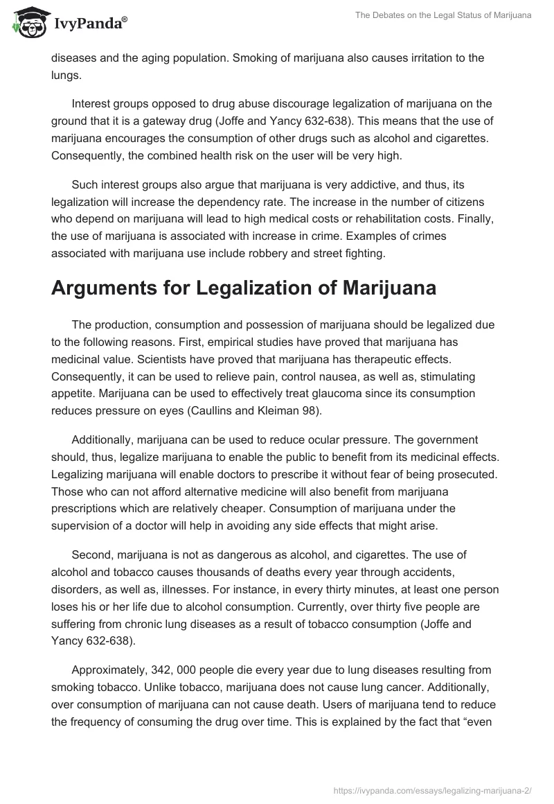The Debates on the Legal Status of Marijuana. Page 2