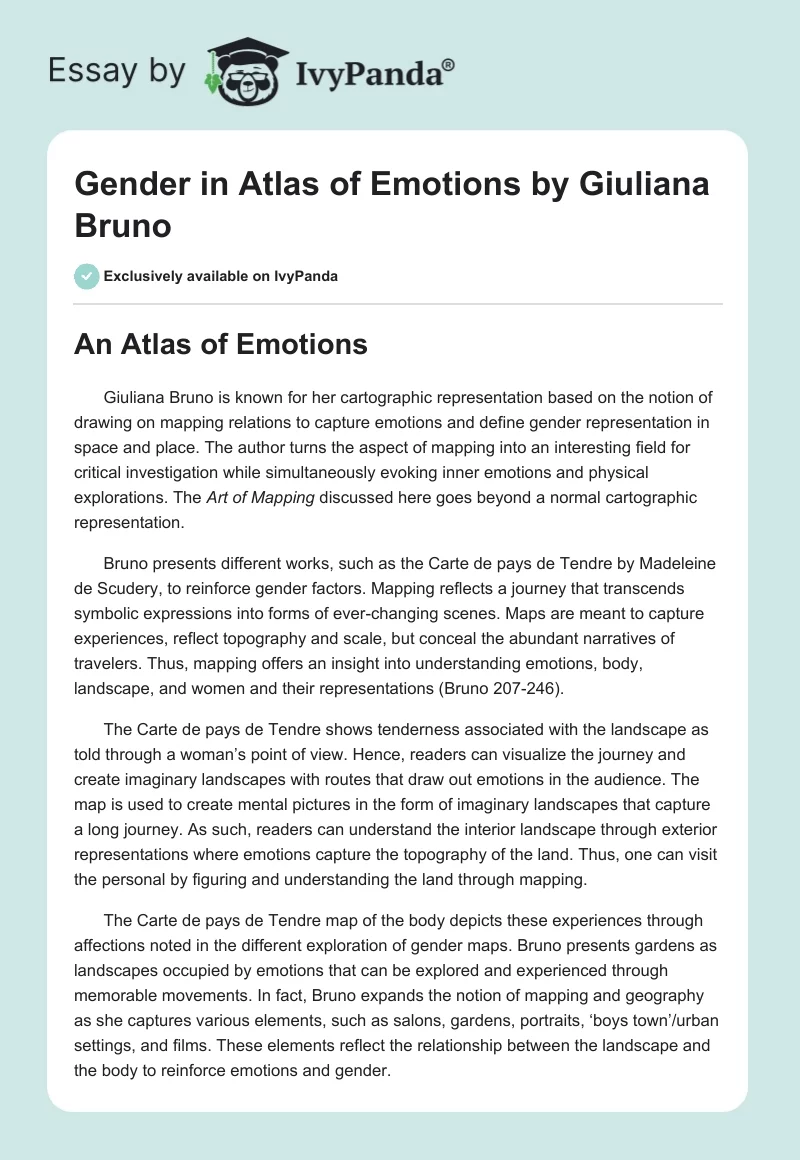 Gender in Atlas of Emotions by Giuliana Bruno. Page 1