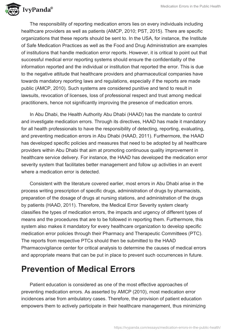 Medication Errors in the Public Health. Page 5
