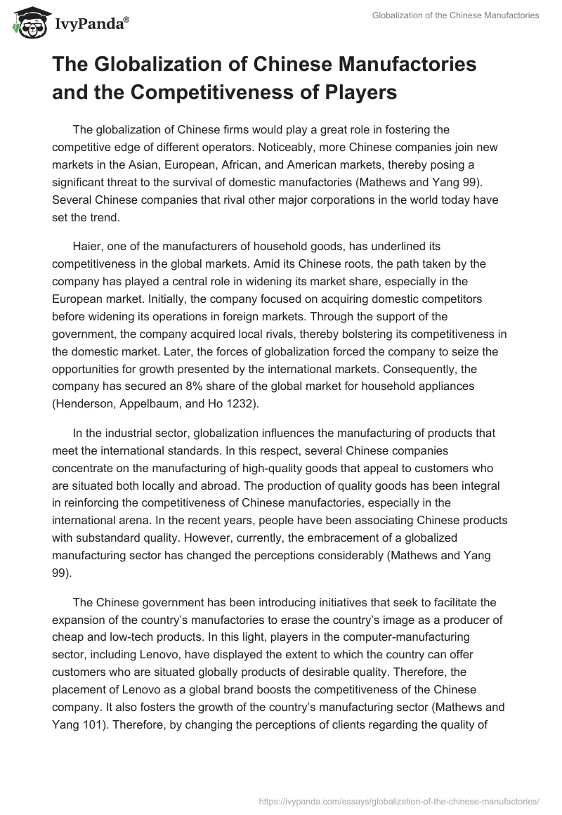 Globalization of the Chinese Manufactories. Page 3
