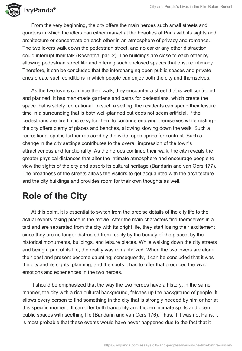 City and People's Lives in the Film "Before Sunset". Page 2