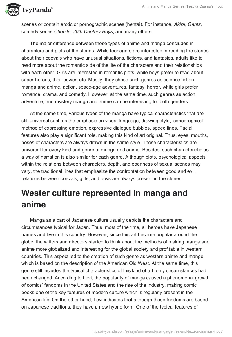 Anime and Manga Genres: Tezuka Osamu’s Input. Page 2