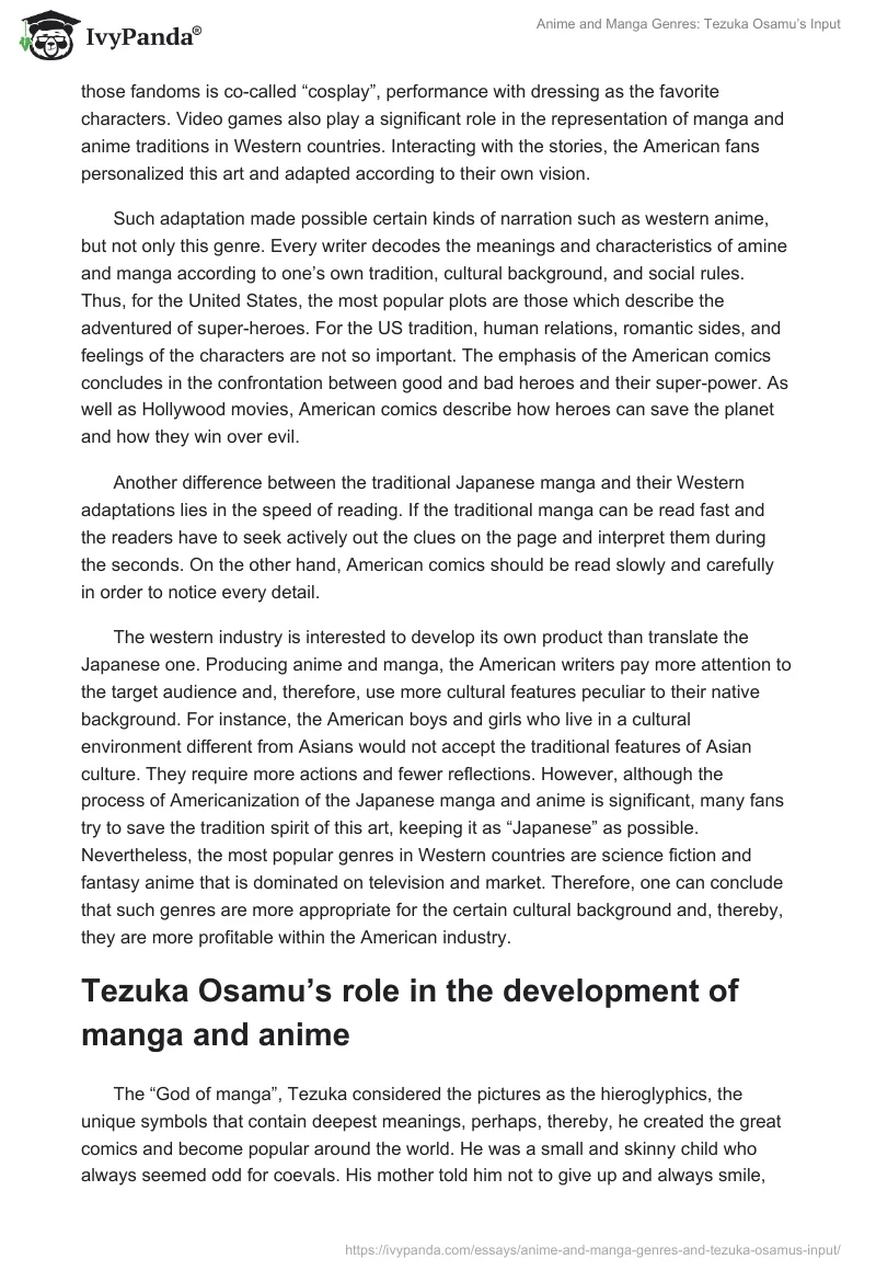 Anime and Manga Genres: Tezuka Osamu’s Input. Page 3