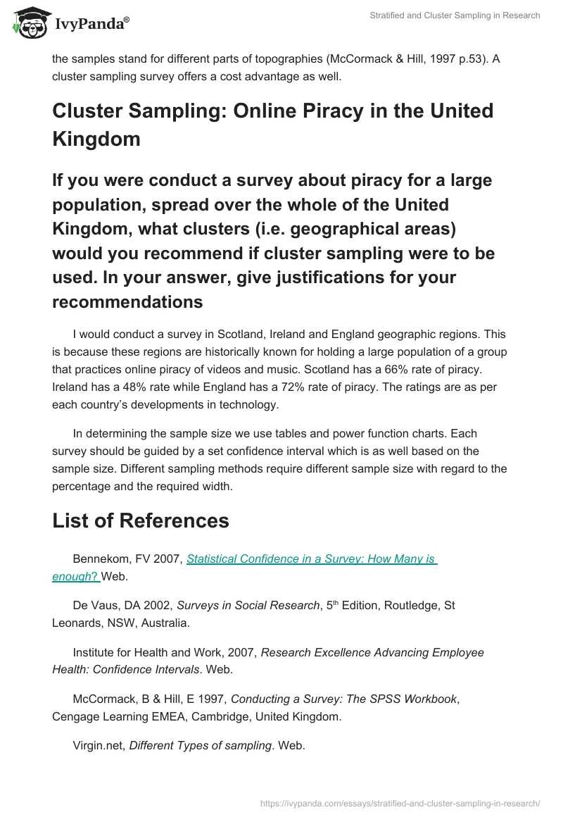 Stratified and Cluster Sampling in Research. Page 3