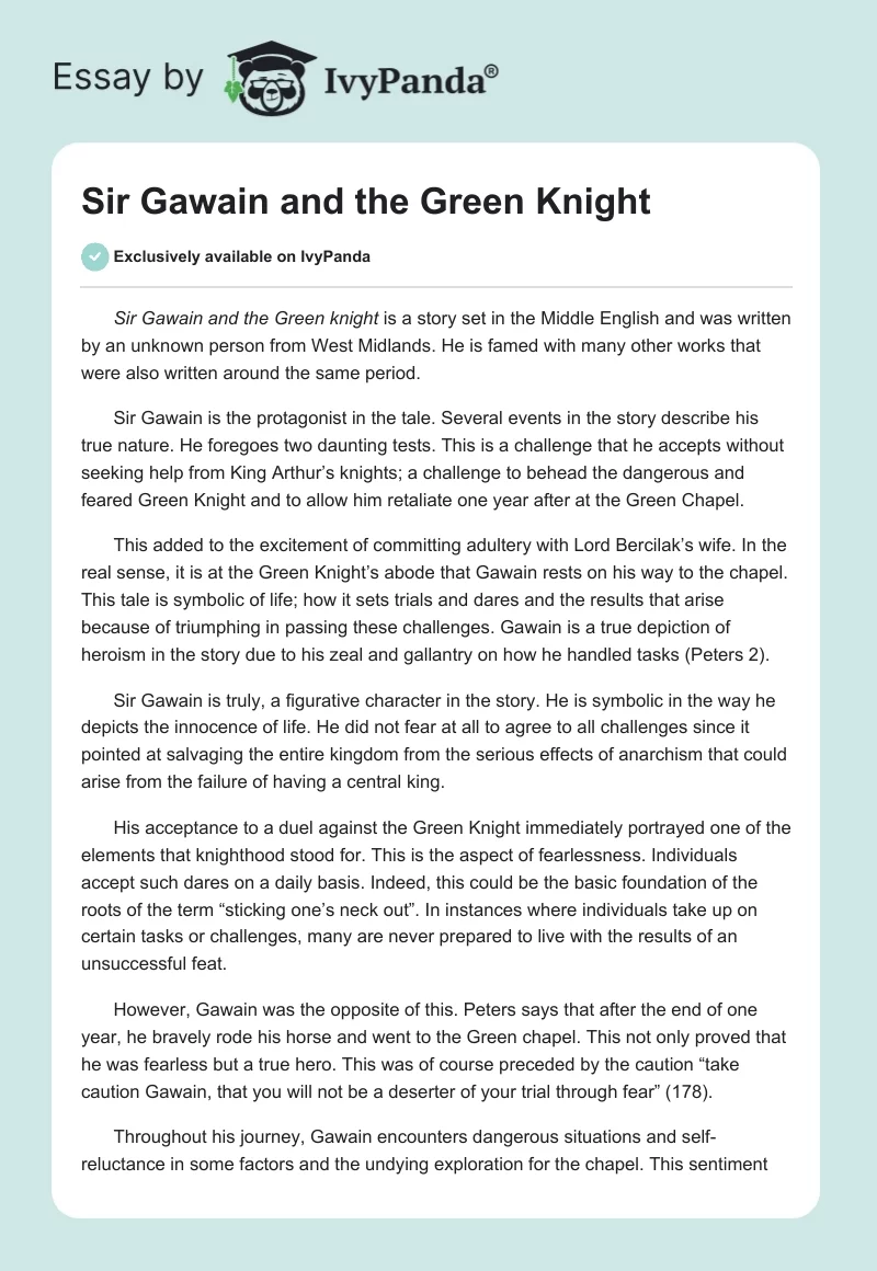 Sir Gawain and the Green Knight. Page 1