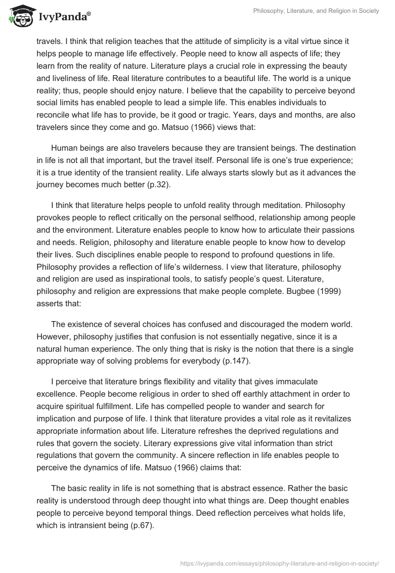Philosophy, Literature, and Religion in Society. Page 2