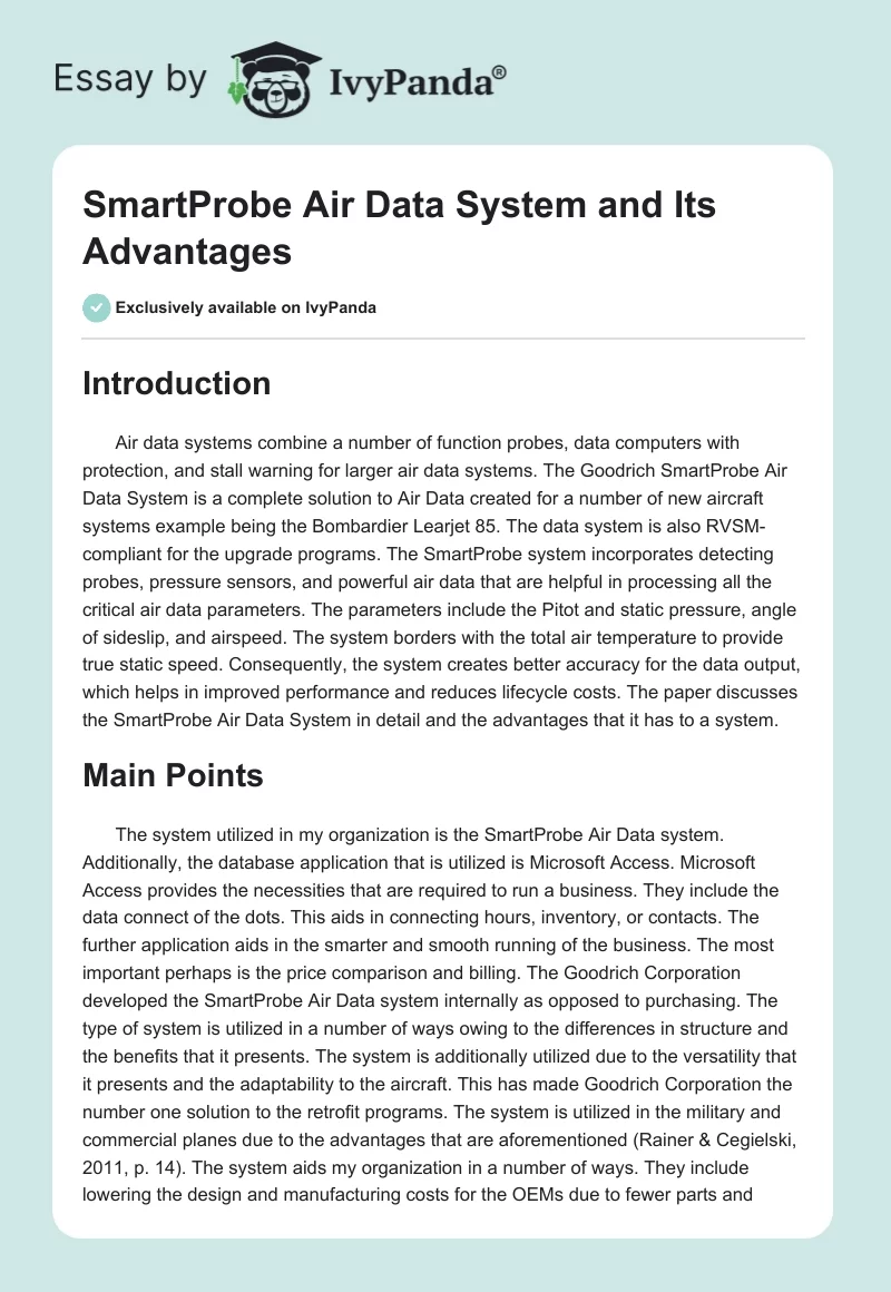 SmartProbe Air Data System and Its Advantages. Page 1