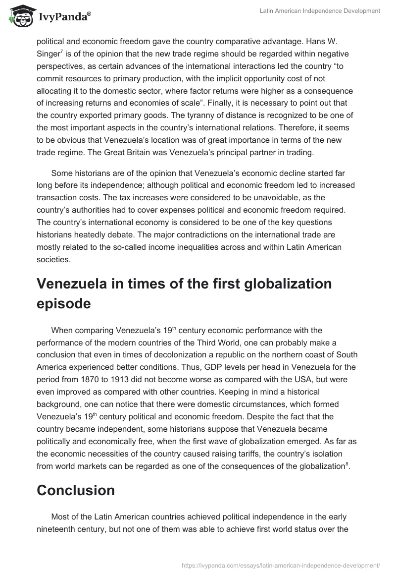 Latin American Independence Development. Page 5