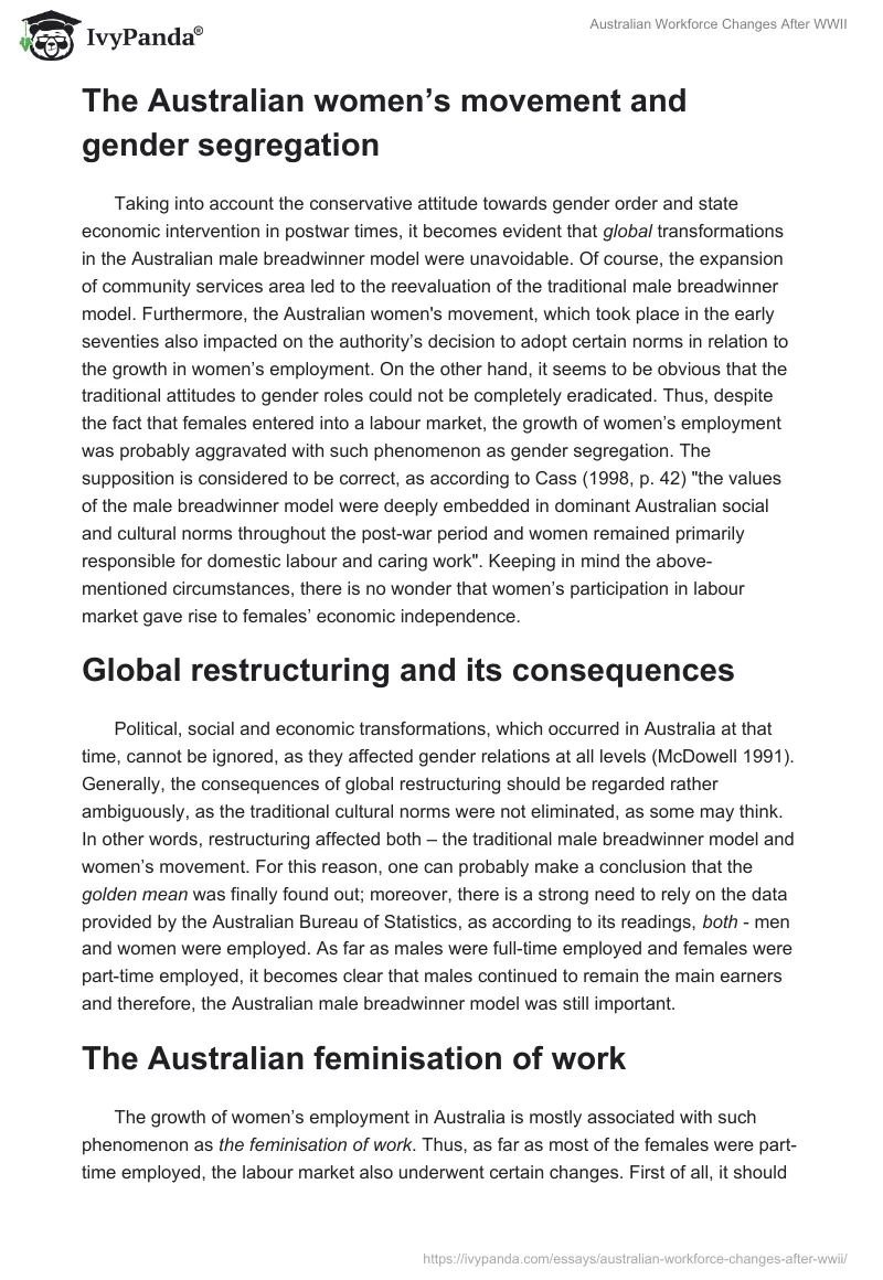 Australian Workforce Changes After WWII. Page 2
