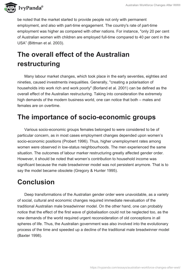 Australian Workforce Changes After WWII. Page 3