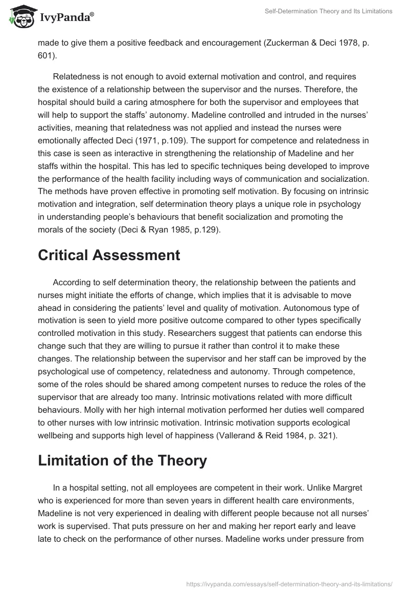 Self-Determination Theory and Its Limitations. Page 4