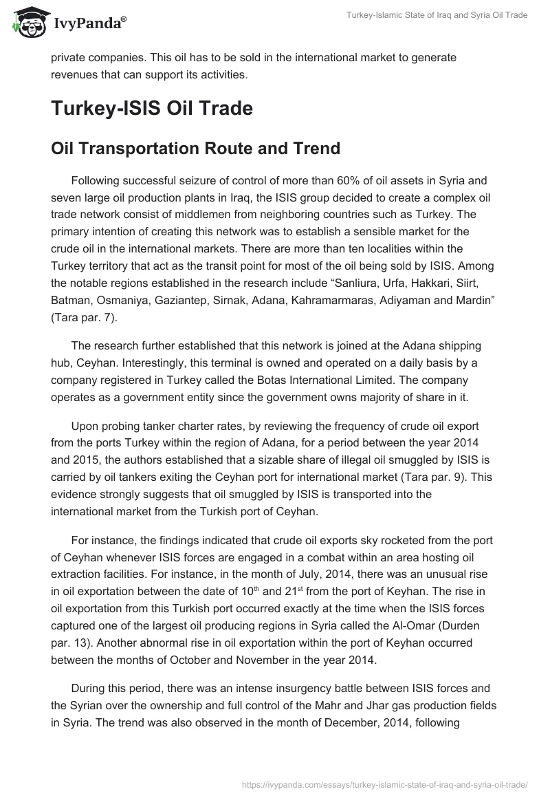 Turkey-Islamic State of Iraq and Syria Oil Trade. Page 2