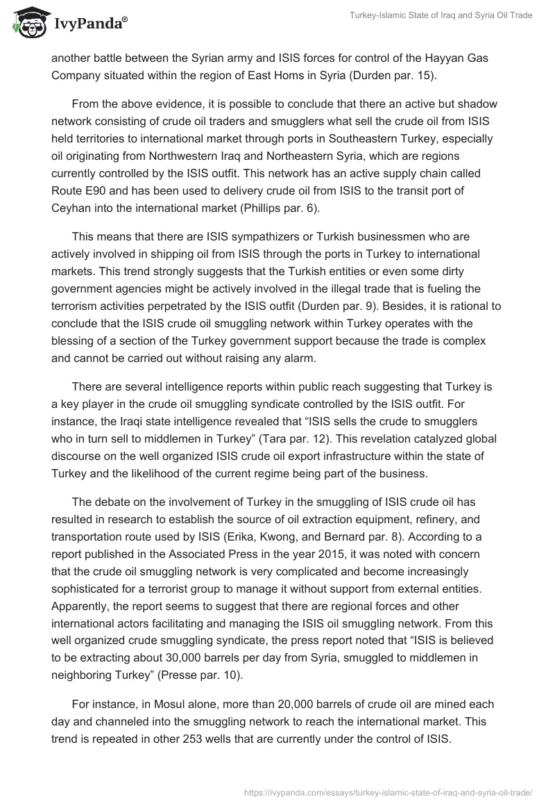 Turkey-Islamic State of Iraq and Syria Oil Trade. Page 3