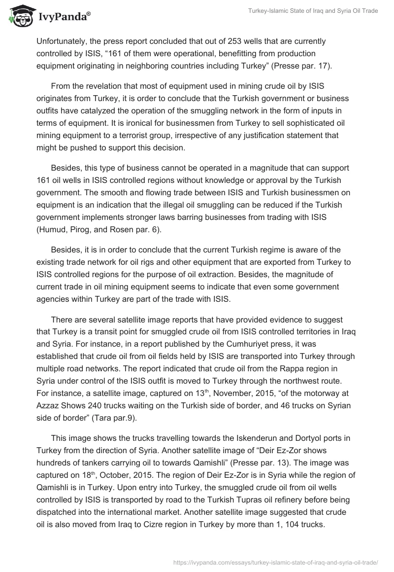 Turkey-Islamic State of Iraq and Syria Oil Trade. Page 4