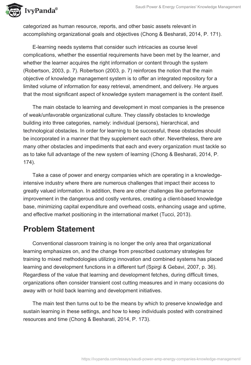 Saudi Power & Energy Companies' Knowledge Management. Page 3