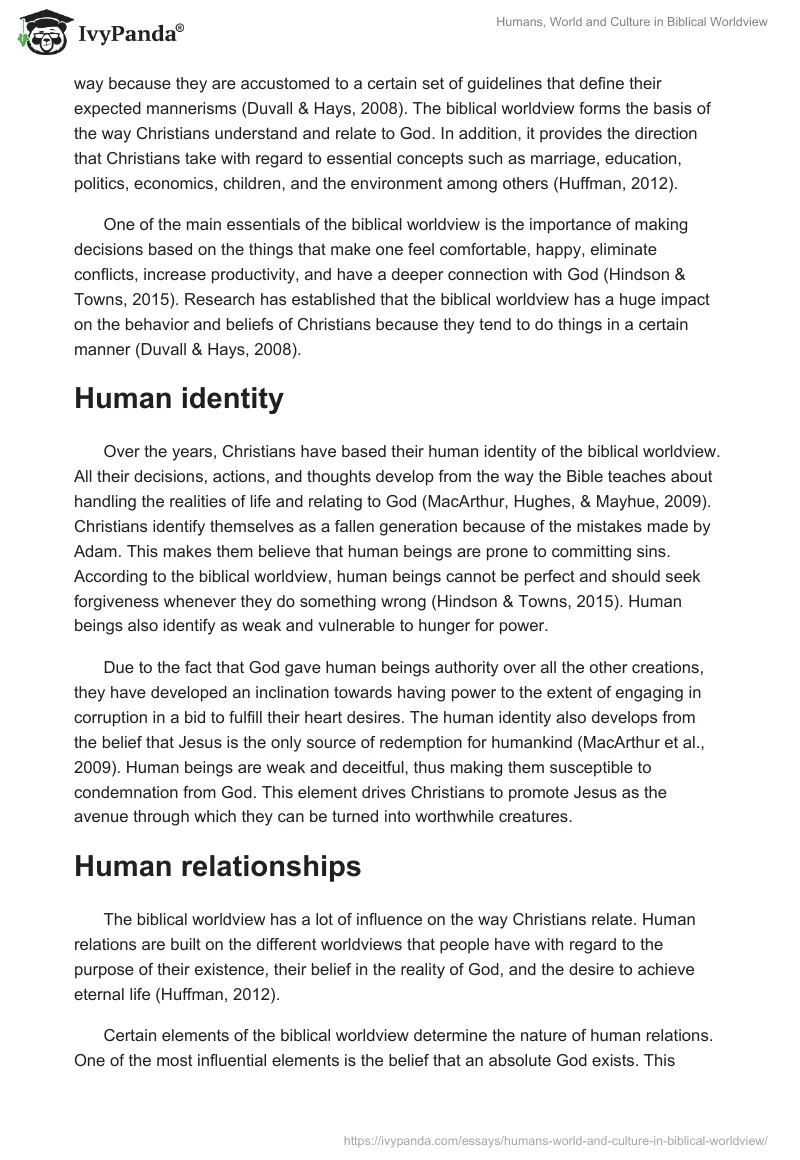 Humans, World and Culture in Biblical Worldview. Page 2