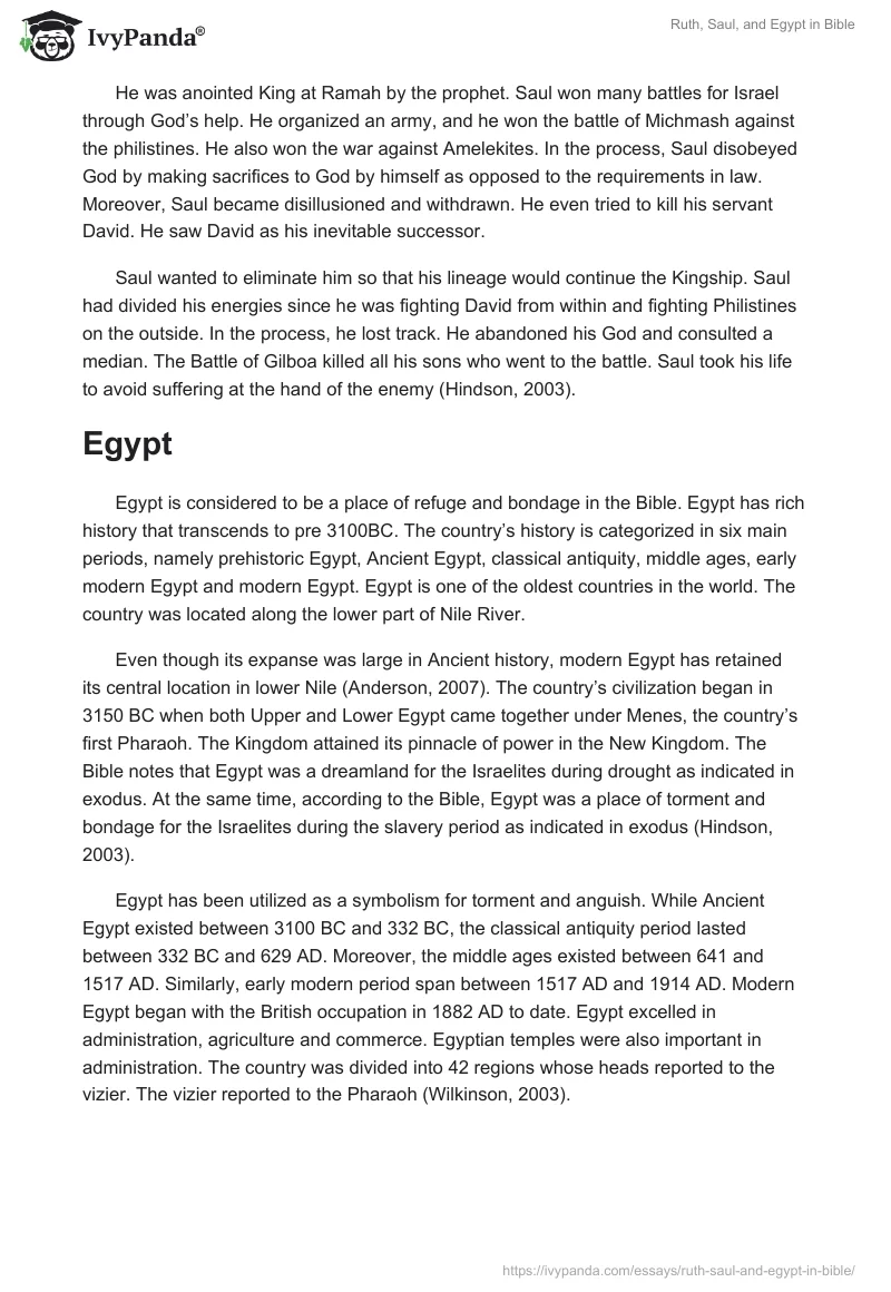 Ruth, Saul, and Egypt in Bible. Page 2