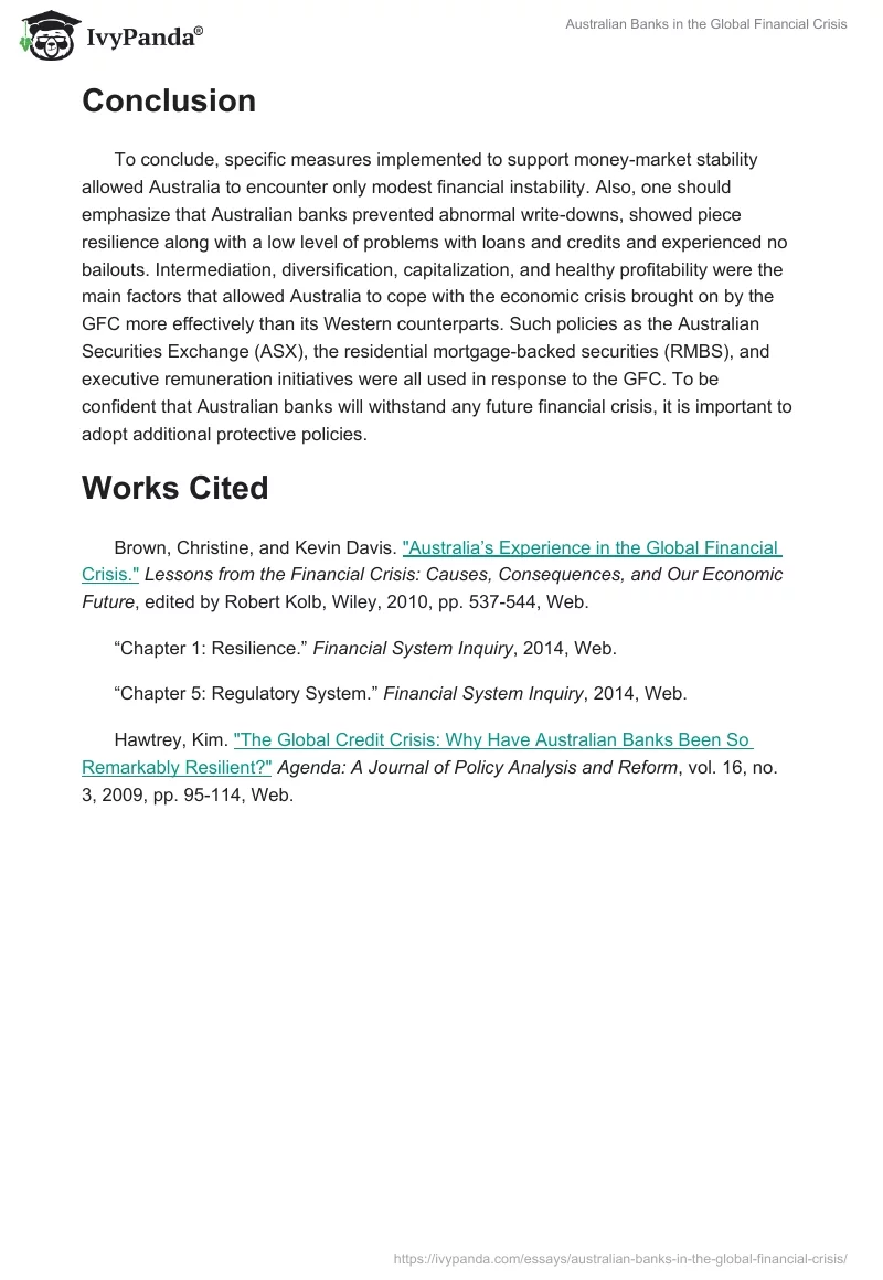 Australian Banks in the Global Financial Crisis. Page 3