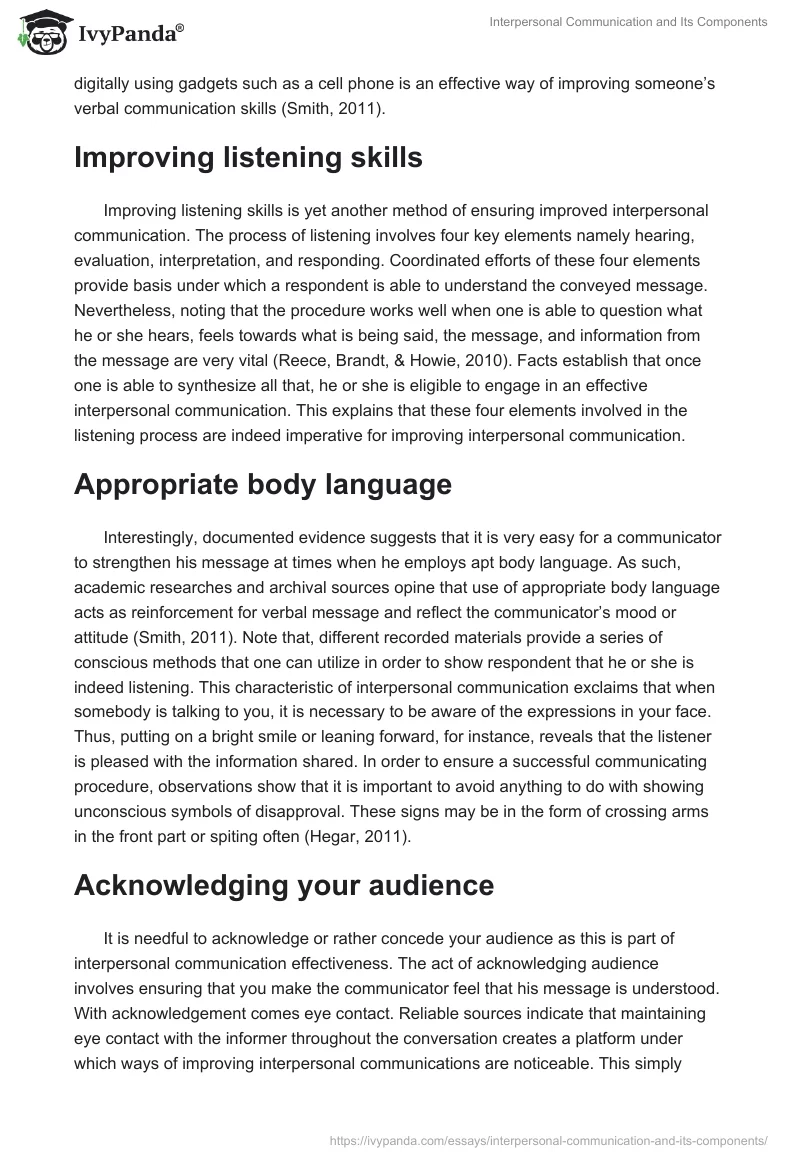 Interpersonal Communication and Its Components. Page 2
