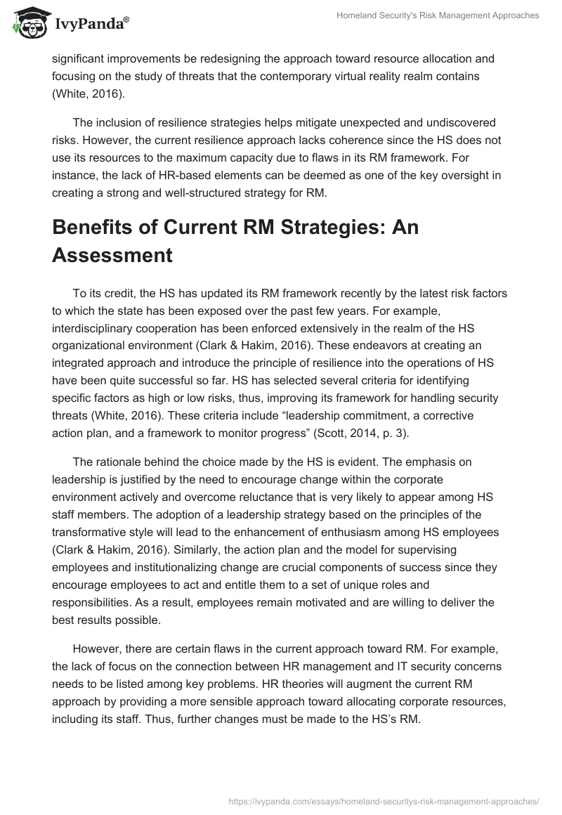 Homeland Security's Risk Management Approaches. Page 2