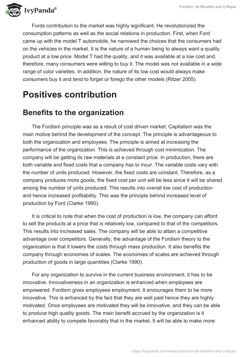 Fordism, Its Benefits and Critique. Page 3