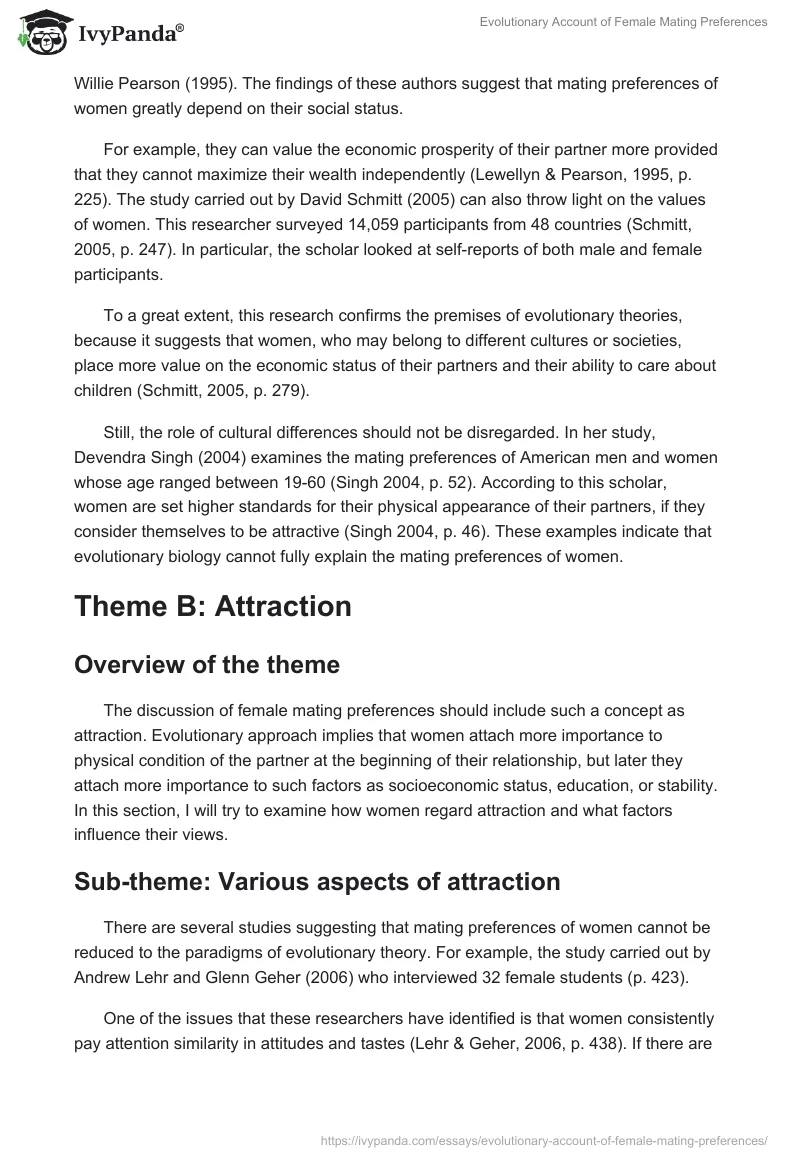 Evolutionary Account of Female Mating Preferences. Page 3