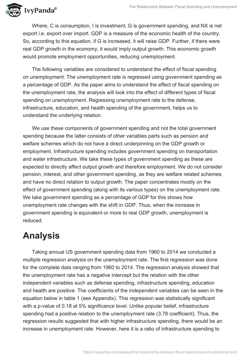 The Relationship Between Fiscal Spending and Unemployment. Page 3